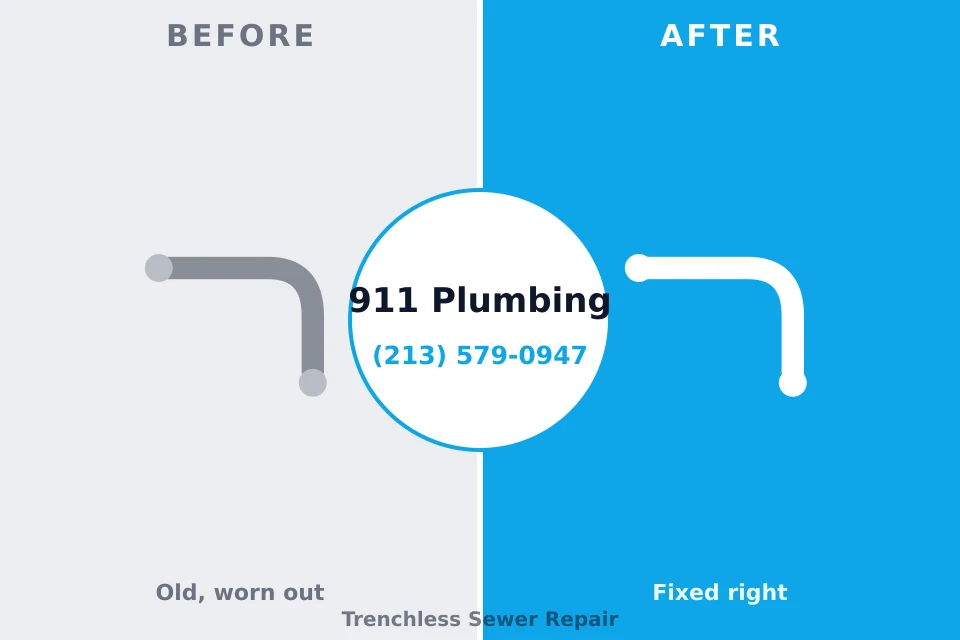 Before and after: plumbing company Linwood, PA